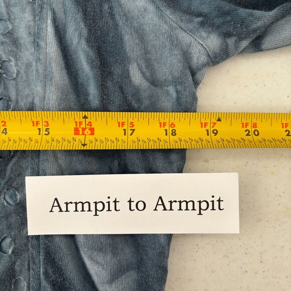 Parsley Sage Womens Lagenlook Button Up Top Small Artsy Distressed Grunge - Picture 5 of 8